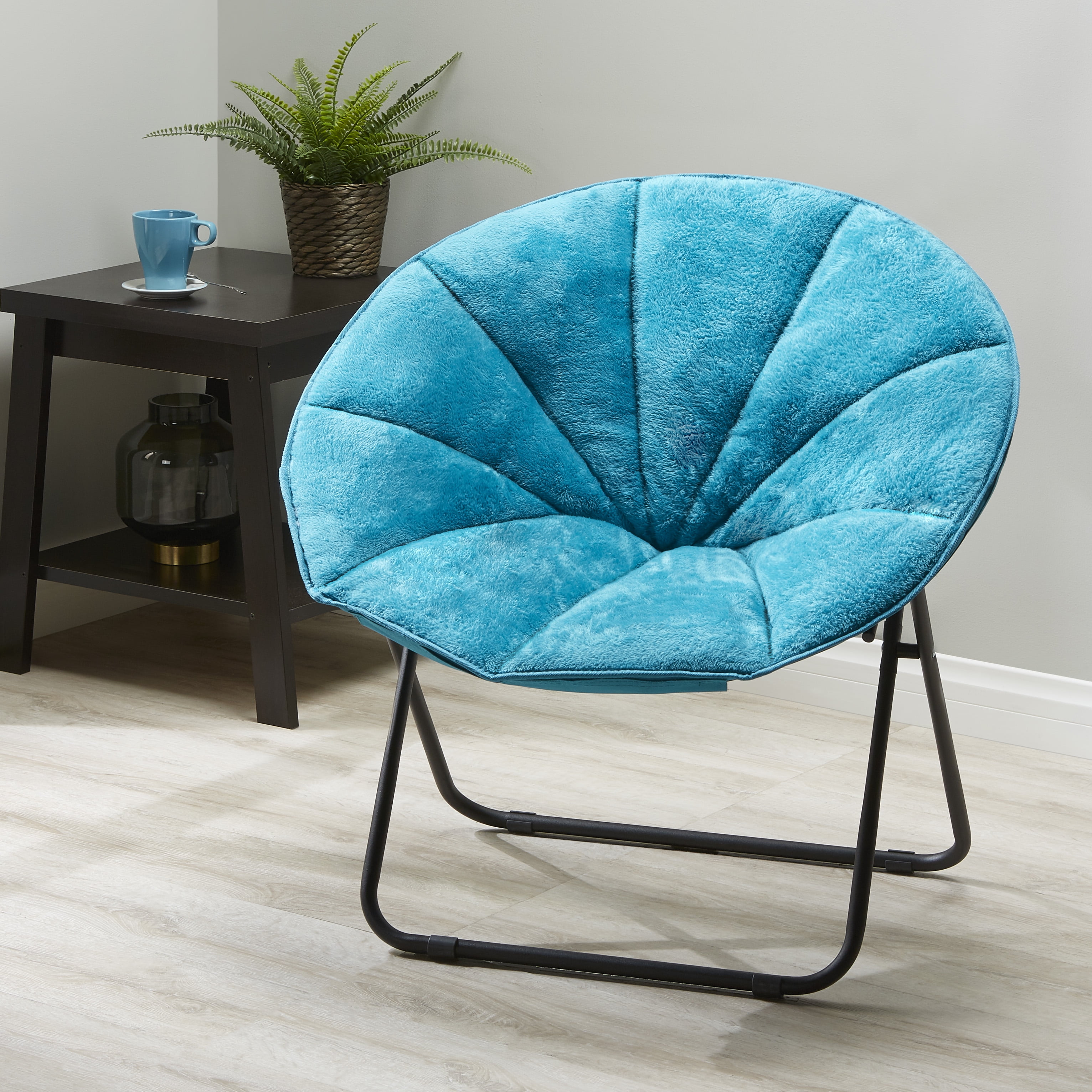 Mainstays Plush Saucer Chair Blue