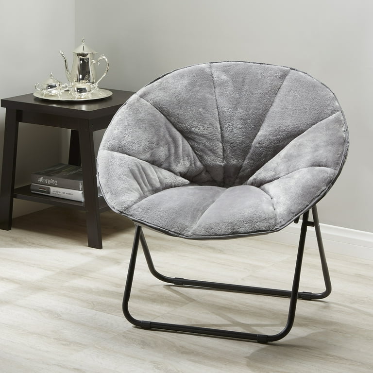 Mainstays Plush Saucer Chair Grey