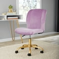 thumbnail interactive-video image 1 of Mainstays Plush Velvet Office Chair, Lilac Bloom, 1 of 15