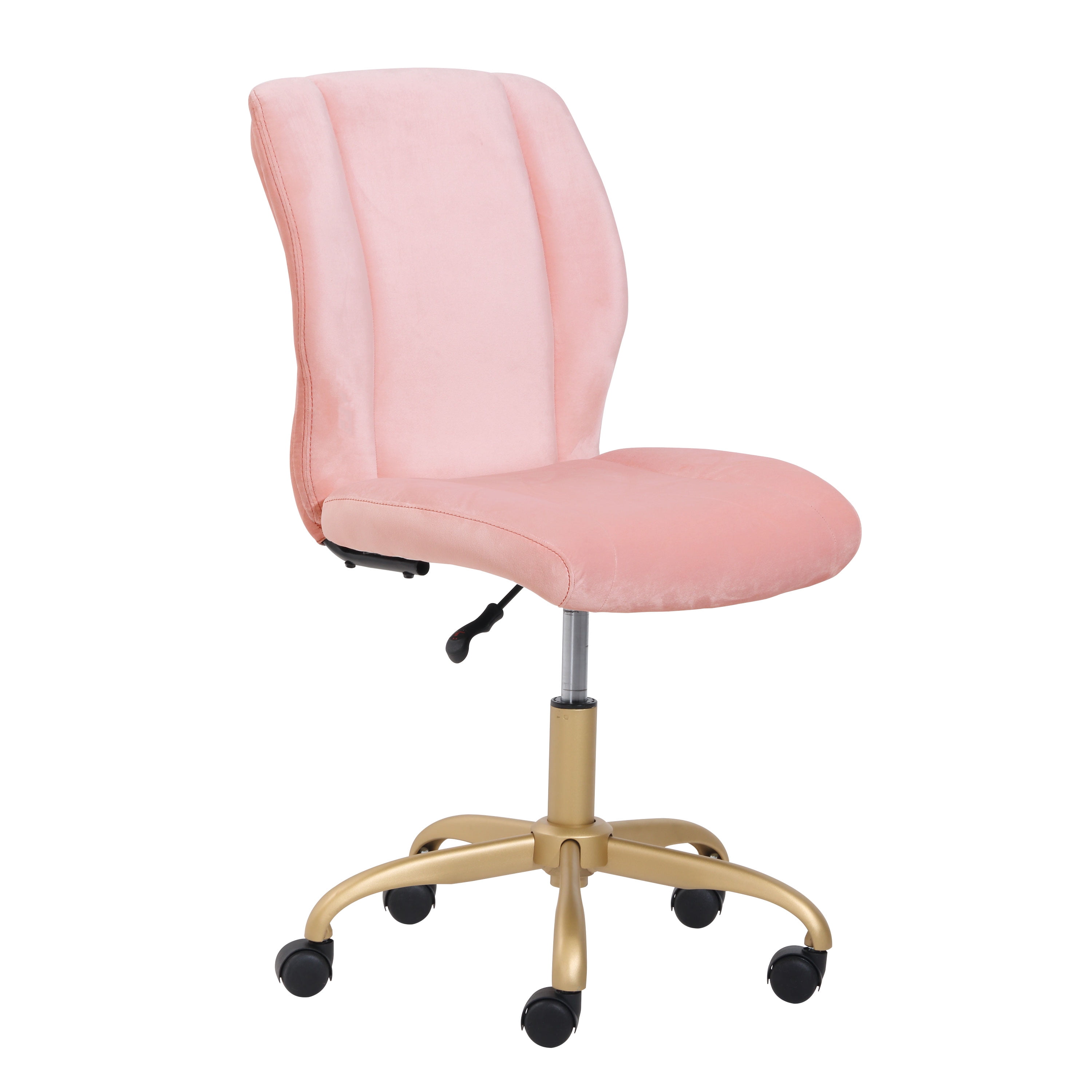 Mainstays Plush Velvet Office Chair, Pearl Blush - image 1 of 10