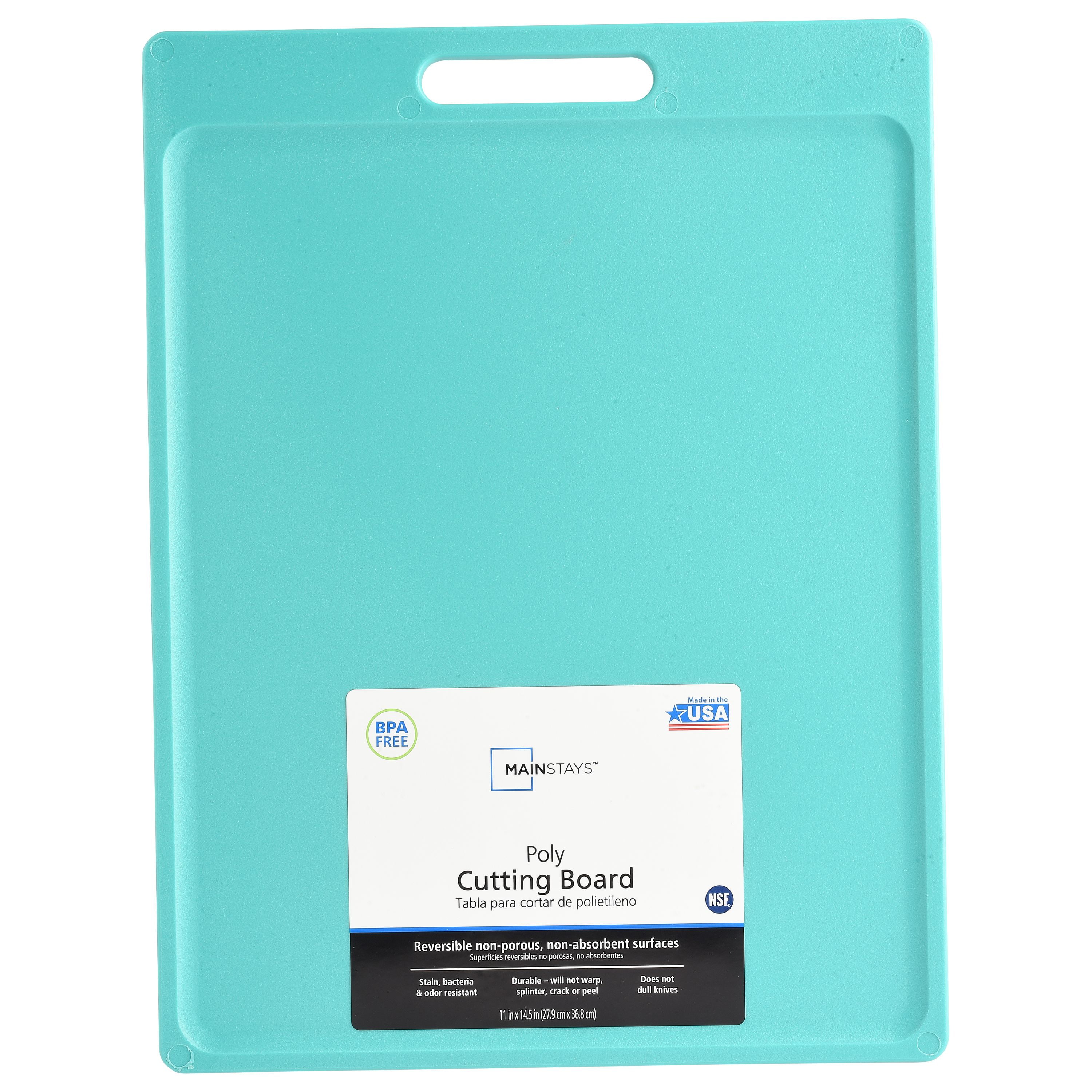 Mainstays Poly 11" x 14" Teal Cutting Board