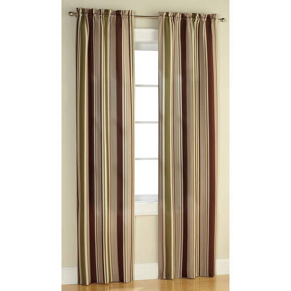 Mainstays Poly Duck Stripe Curtain Panel, Set of 2 - image 1 of 1