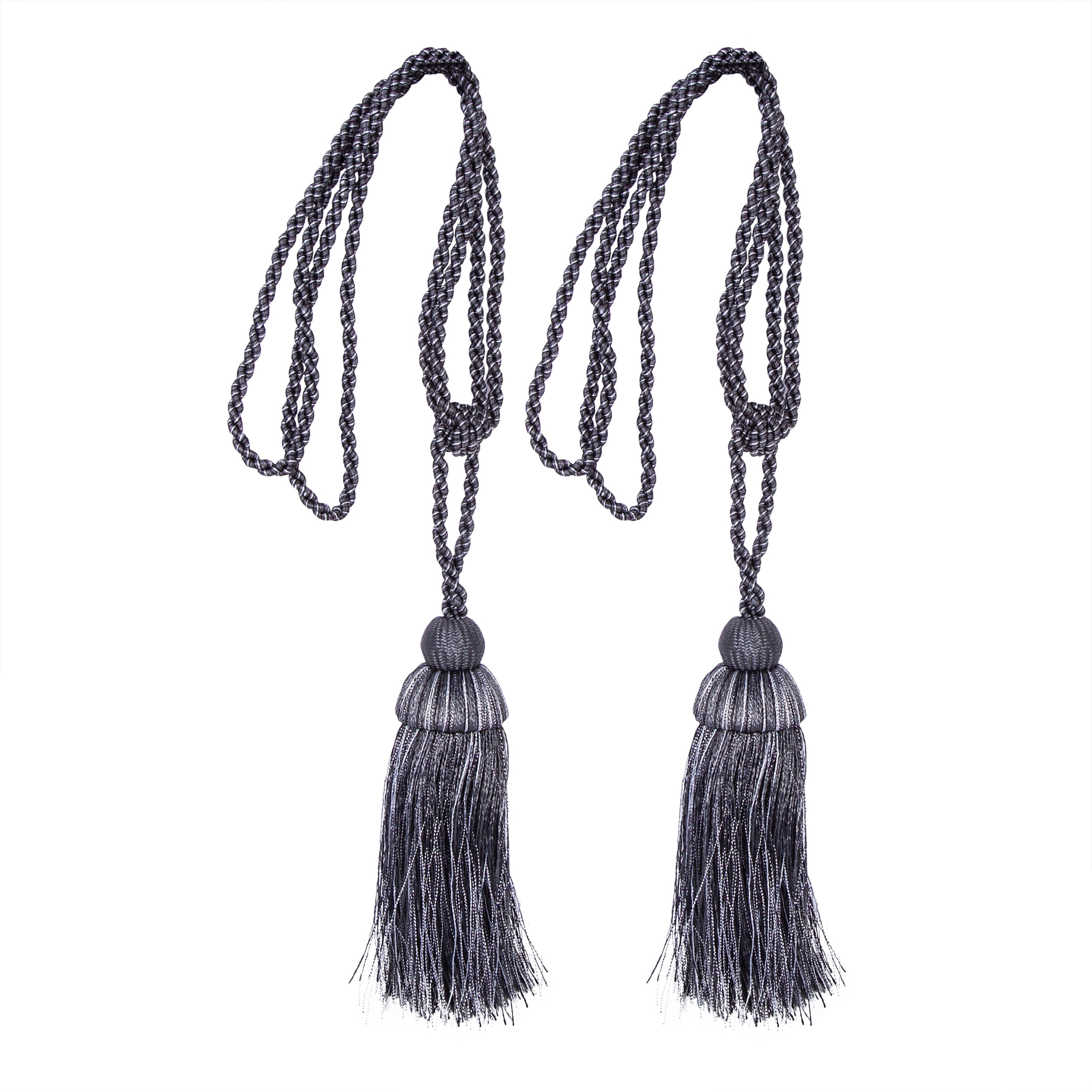 Mainstays Polyester Rope Tassel Curtain Tieback Set, Plum, Set of 2
