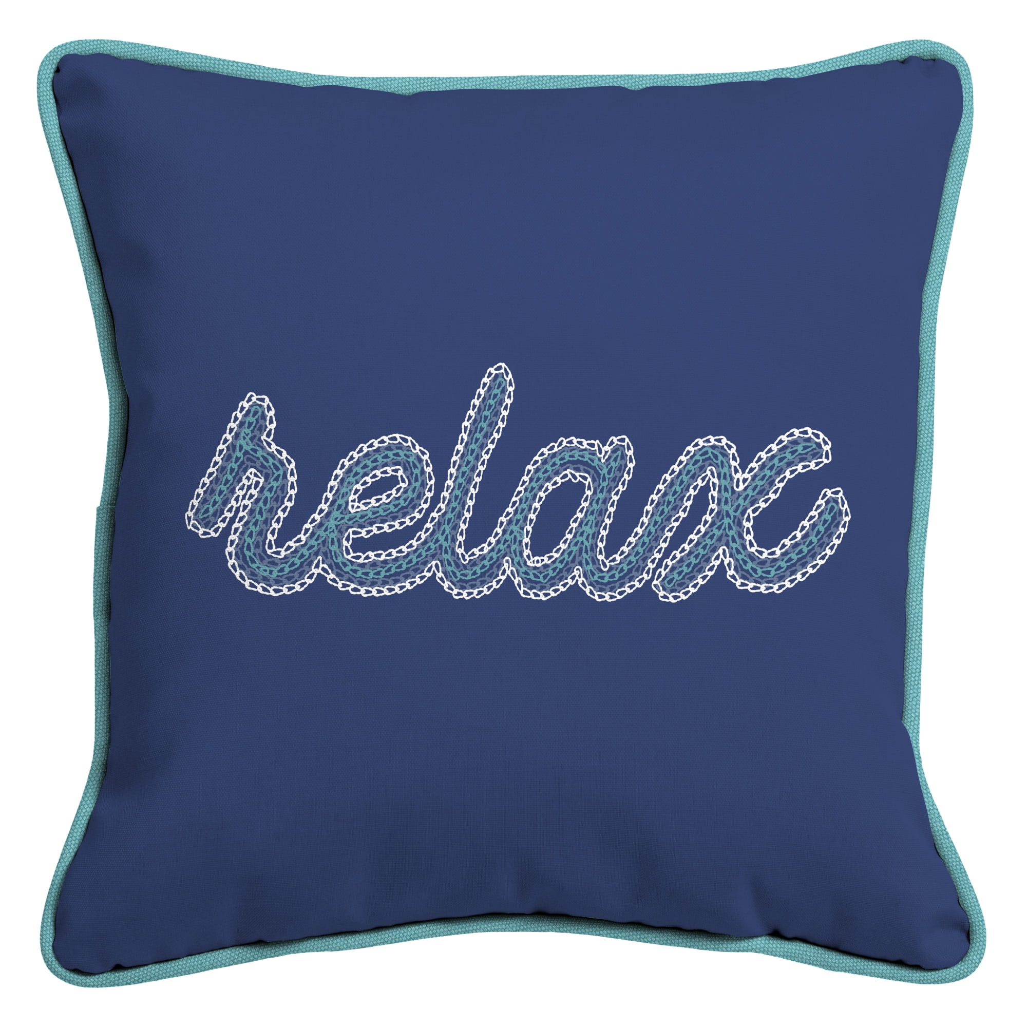 Mainstays Polyester Traditional Throw Pillows, 16 in x 16 in, Blue