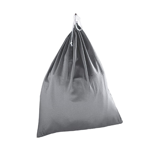 Mainstays Durable Drawstring Polyester Cotton Laundry Bag in Gray for Clothing Storage