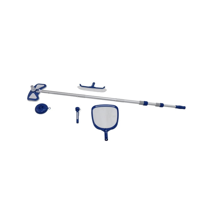 Mainstays Pool 6pcs KitBrush,Skimmer,Dispenser,Thermo,Pole,Vac Head