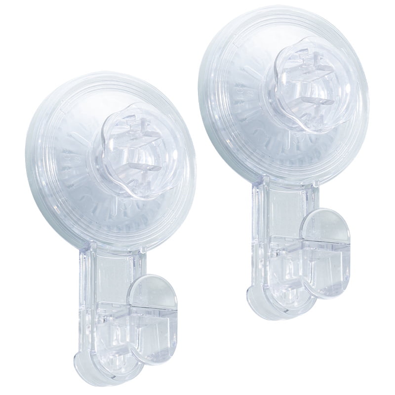 MAINSTAYS POWERFUL REMOVABLE AND REUSABLE VACUUM SUCTION CUP HOOKS-2 PACK, CLEAR