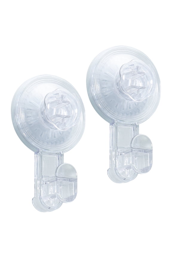 POWERFUL REMOVABLE AND REUSABLE VACUUM SUCTION CUP HOOKS-2 PACK, CLEAR