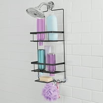 Mainstays Premium Hanging Shower Caddy with 2 Shelves and Soap Tray, Matte Black