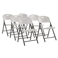 Set of 6 Mainstays Premium Heavy Duty Resin Folding Chair (White)