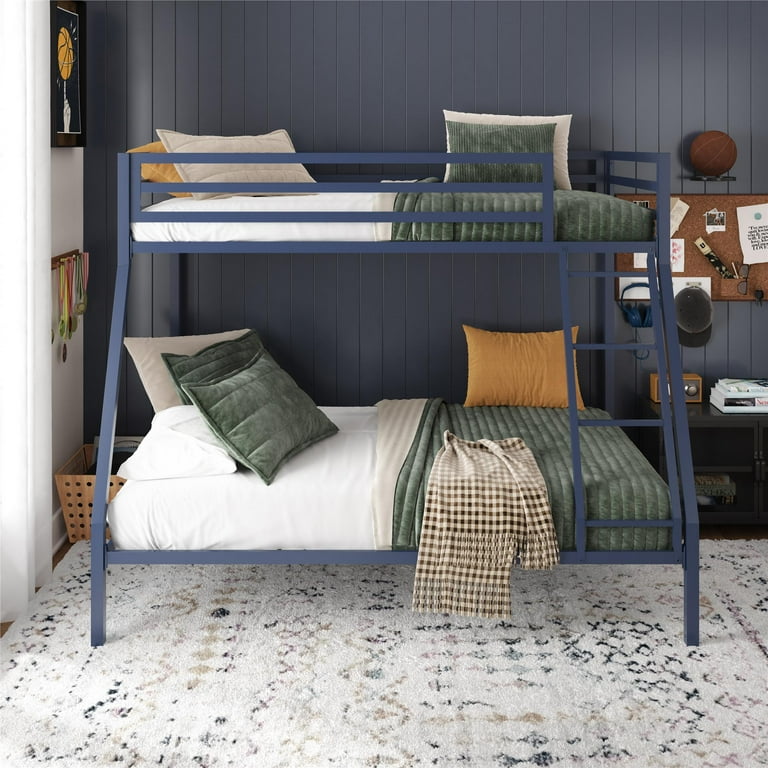 Mainstays Premium Twin over Full Metal Bunk Bed Blue Walmart