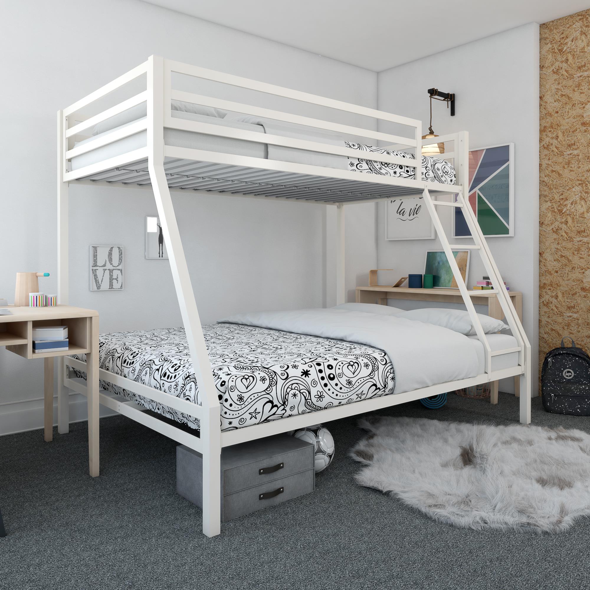 Mainstays Premium Twin over Full Metal Bunk Bed, Off White - image 1 of 13
