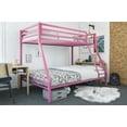 Mainstays Premium Twin over Full Metal Bunk Bed, Pink