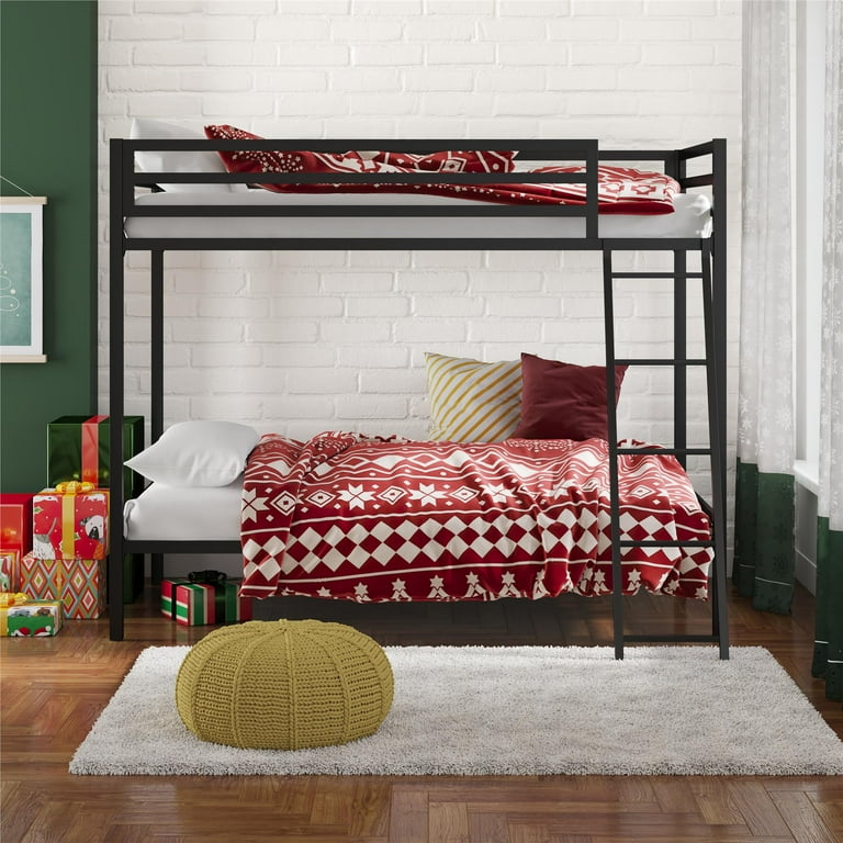 Mainstays Premium Metal Twin over Twin Bunk Bed, Black high quality