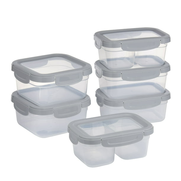 Mainstays Prep & Go 12 Piece Plastic Food Storage Containers
