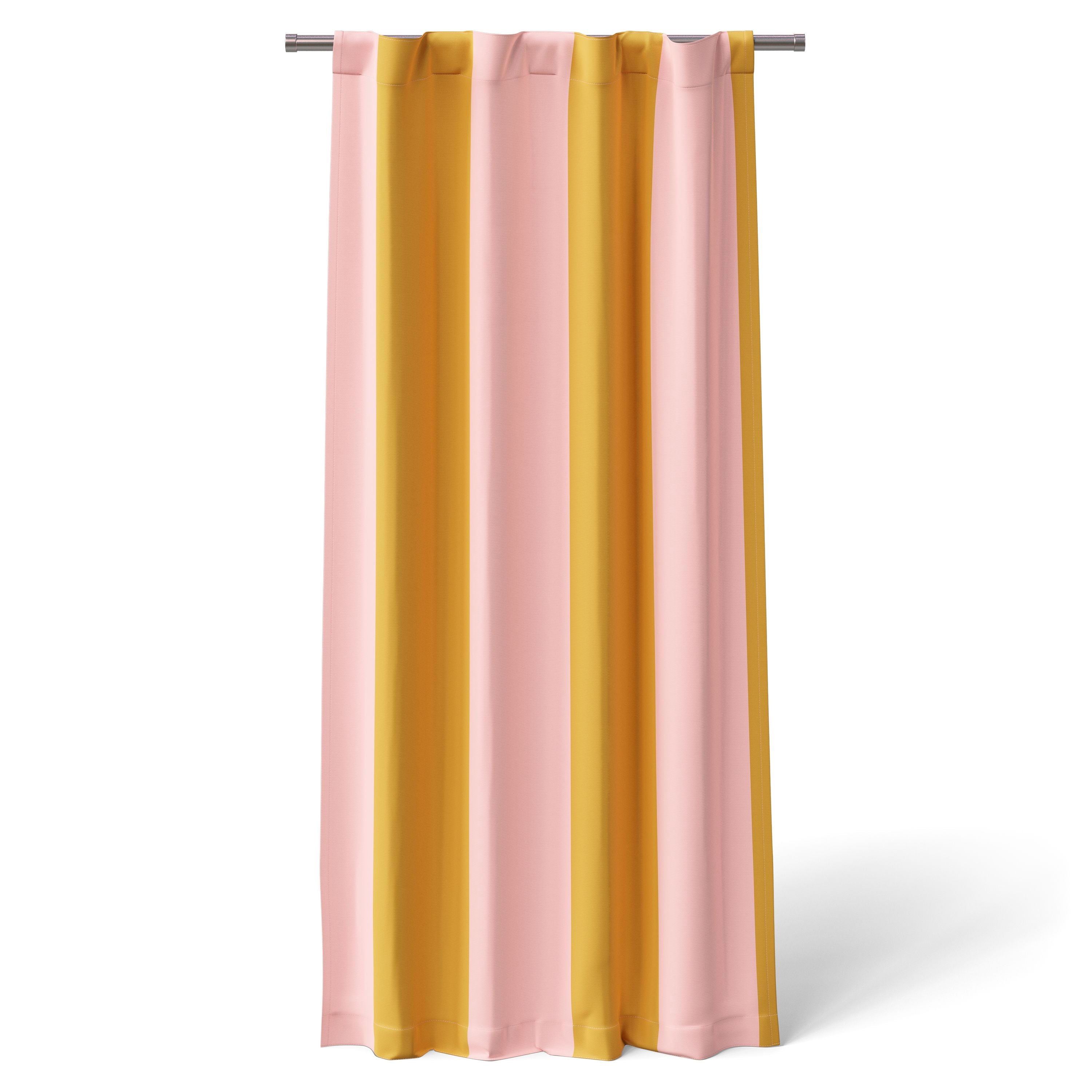 Mainstays Kids Cabana Stripe 100% Blackout Curtain Panel, Pink & Gold, 38 x 63 in