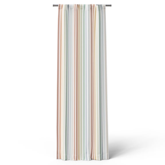 Mainstays Kids Multicolor Vintage Stripe Printed Blackout Rod Pocket with Back Tabs Single Curtain Panel, Set of 1, 38" W x 84" L