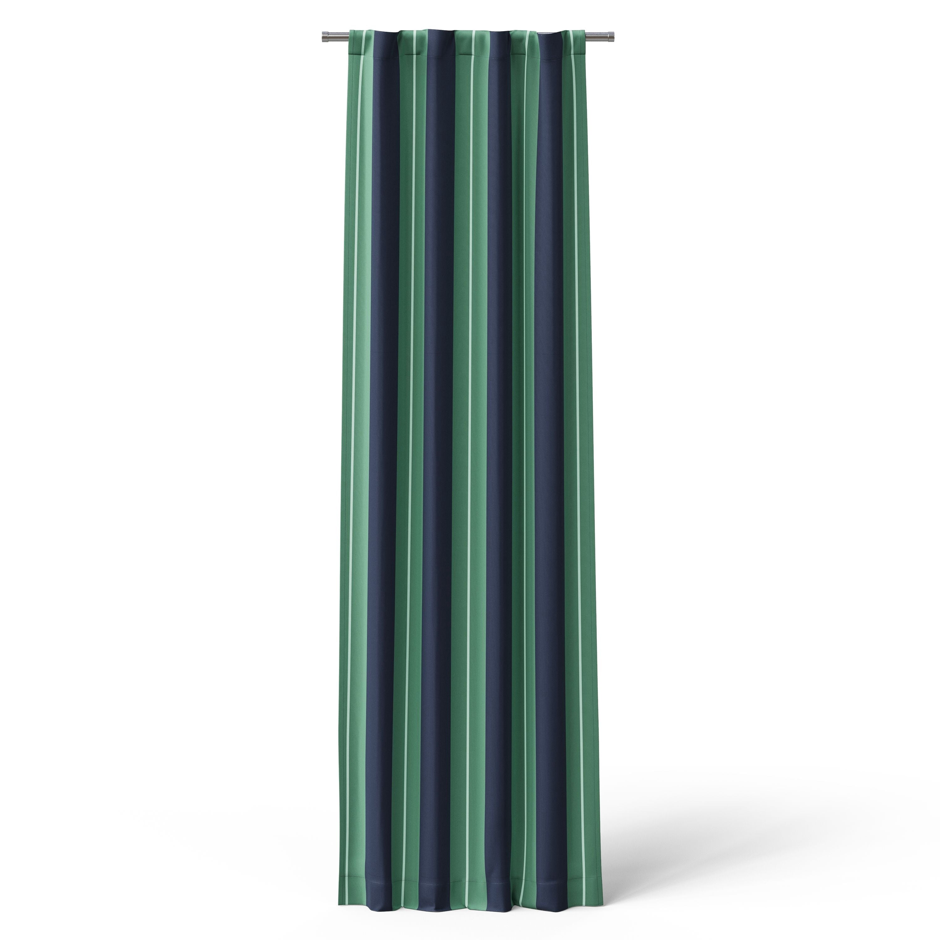 Mainstays Kids Green and Navy Blue Printed Blackout Rod Pocket with Back Tabs Single Curtain Panel, Set of 1, 38" W x 95" L