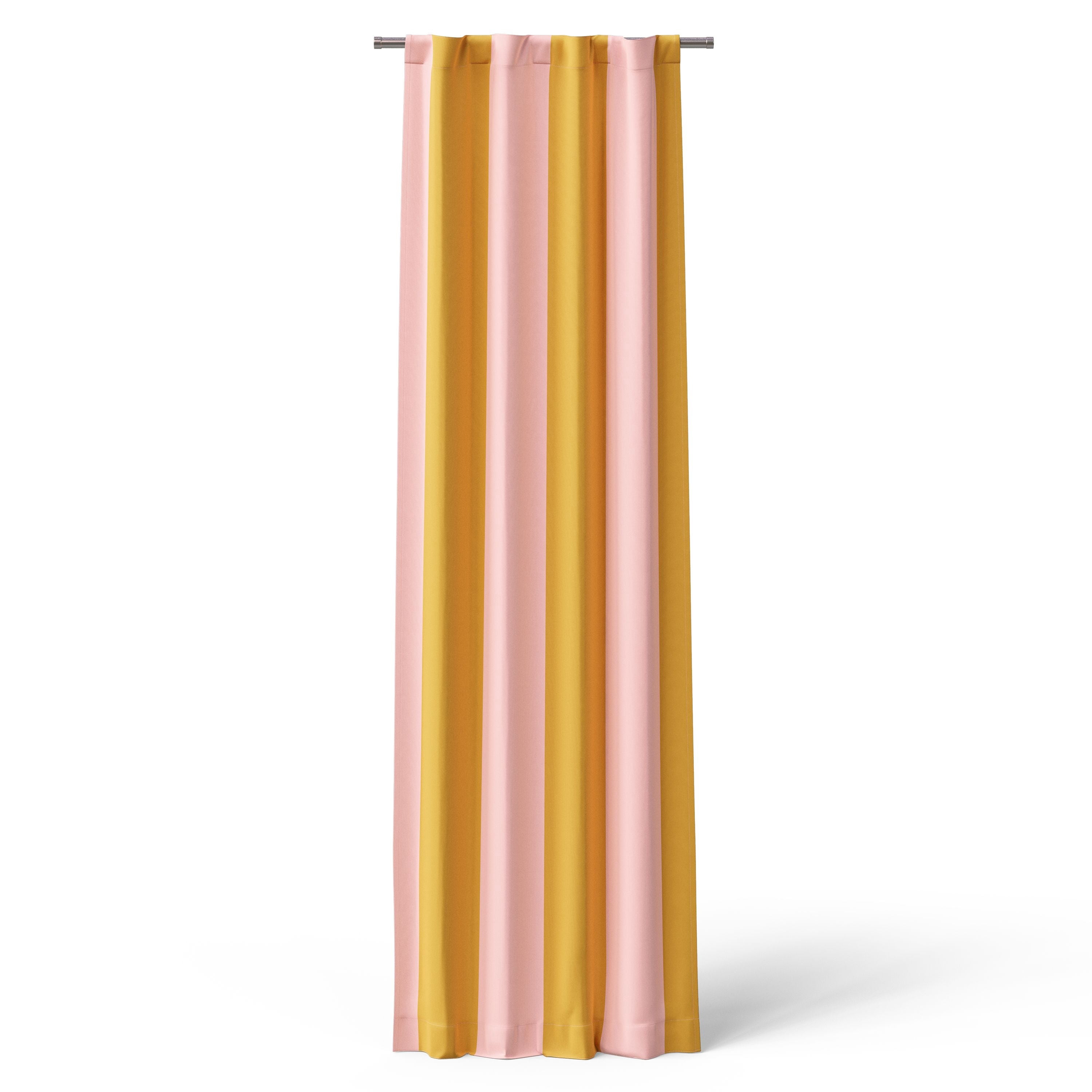 Mainstays Kids Cabana Stripe 100% Blackout Curtain Panel, Pink & Gold, 38 x 95 in