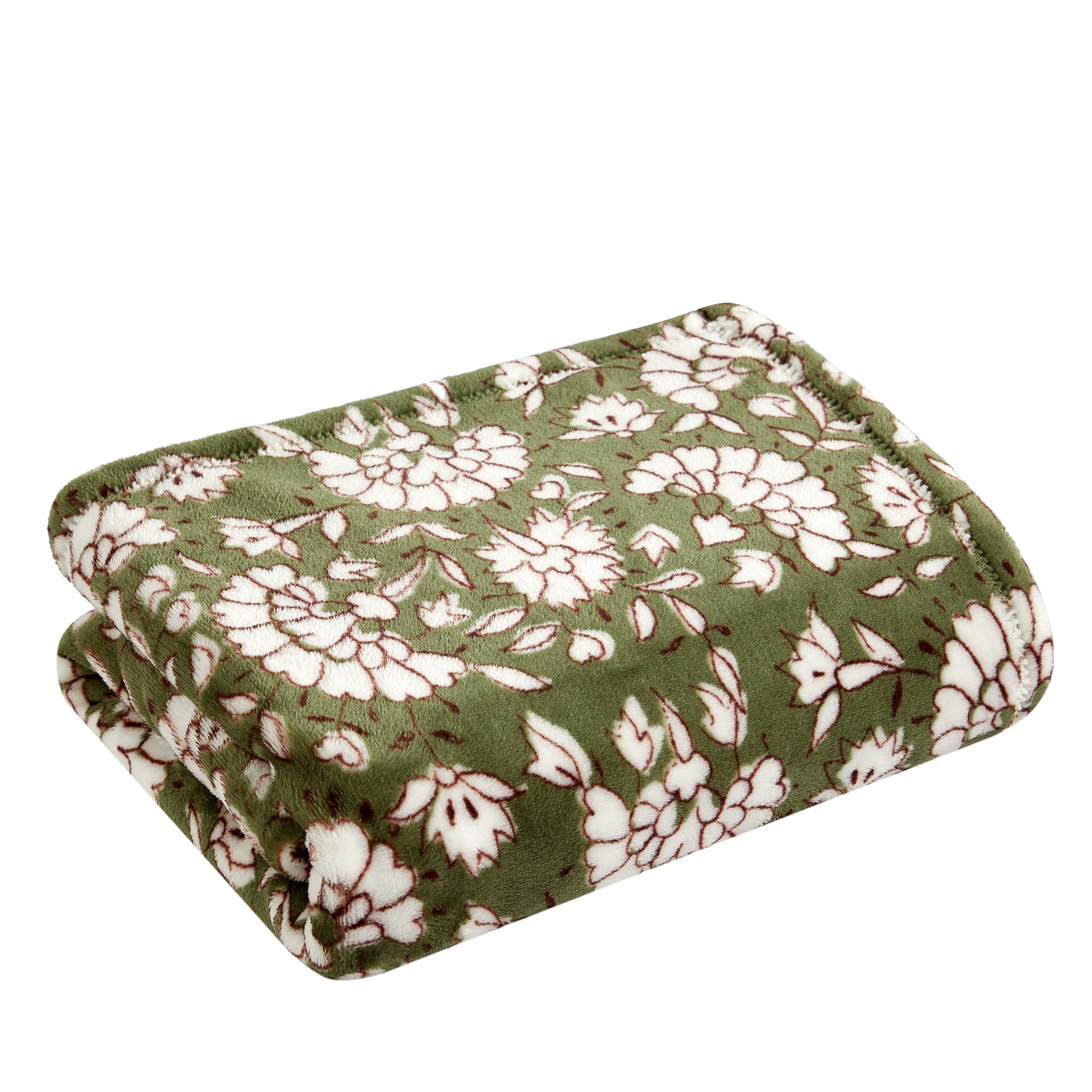 Mainstays Printed Plush Throw Blanket, Jacobean Bay Leaf, 50 x 60 in