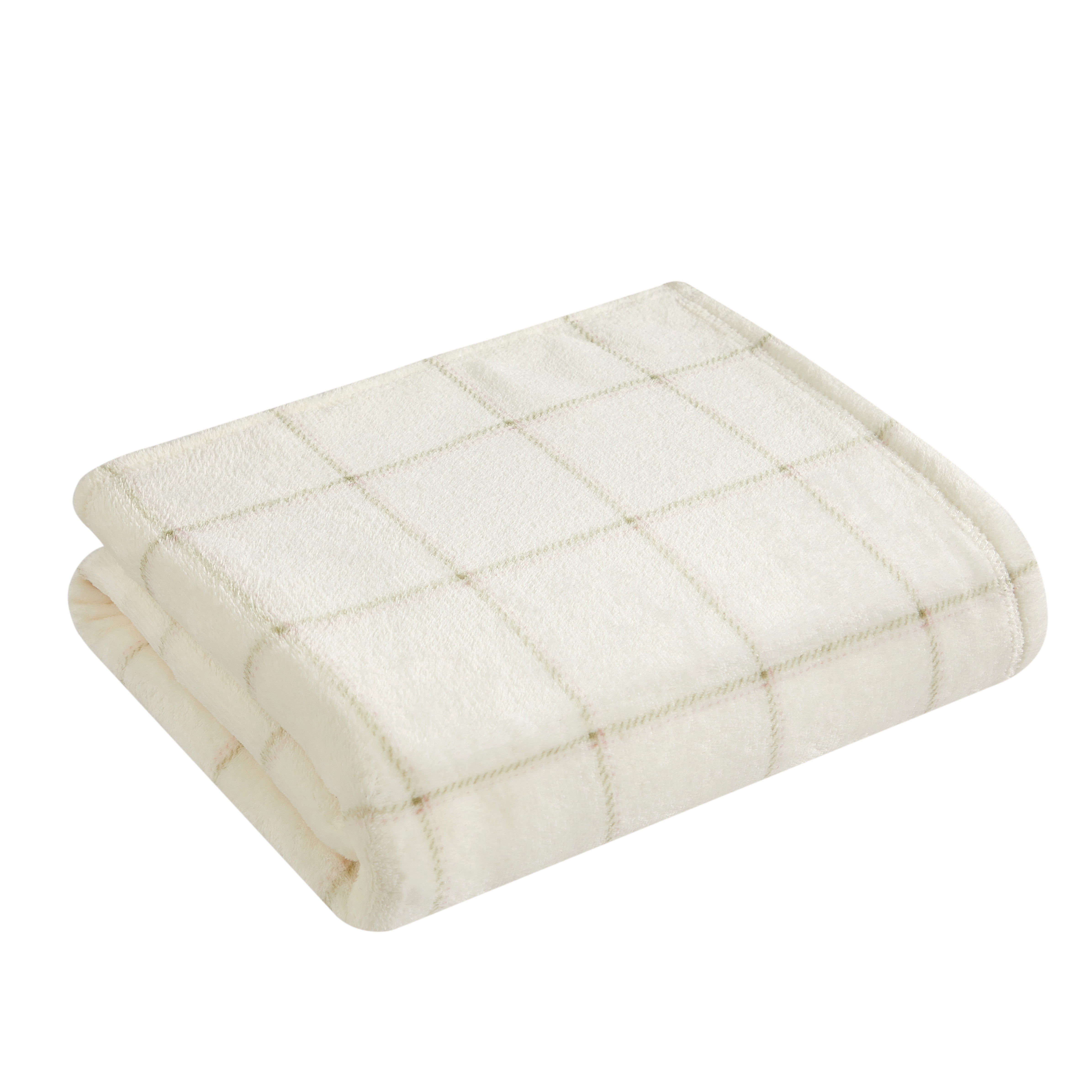 Mainstays Printed Plush Couch Throw Blanket, Vanilla Dream, 50 x 60 in