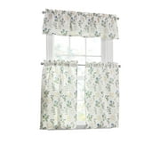 Mainstays Printed Tiers and Valance 36" 3-Piece Set, Multi, BCI Cotton, Recycled Polyester
