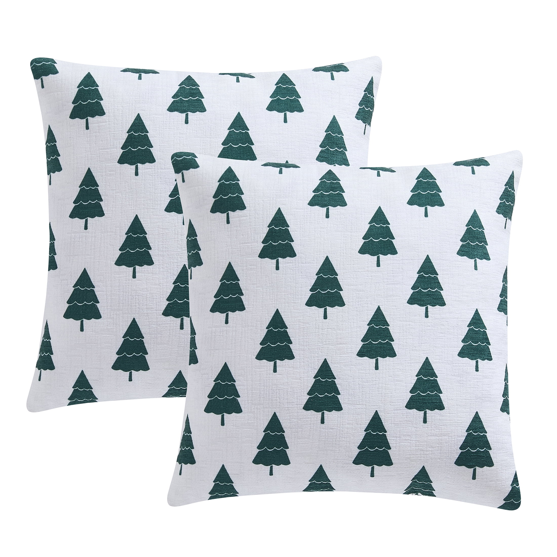 Mainstays 18" x 18" Green Trees Chenille Decorative Pillows (2 Count)