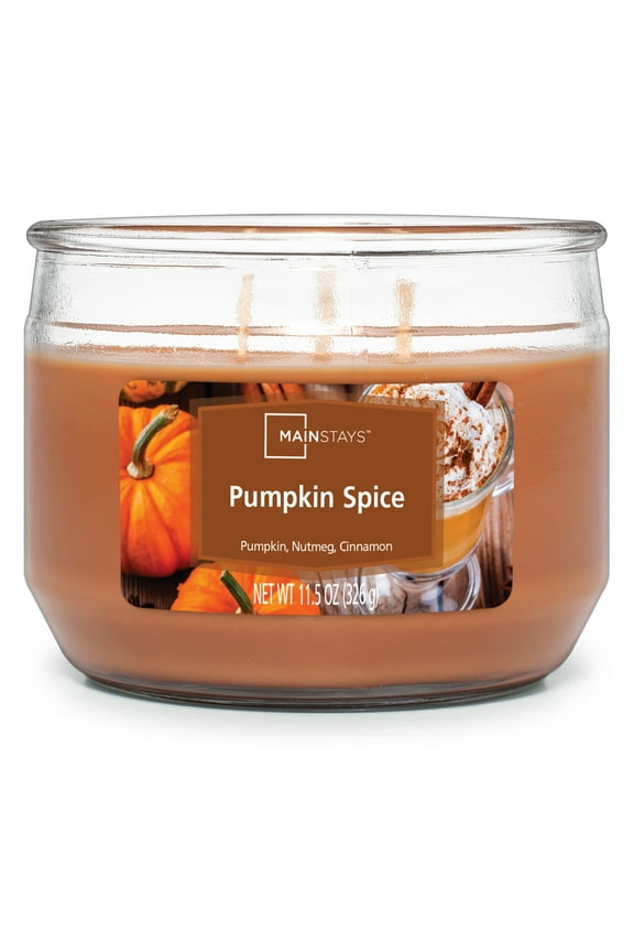 Pumpkin Spice Scented 3 Wick Candle, 11.5 oz.