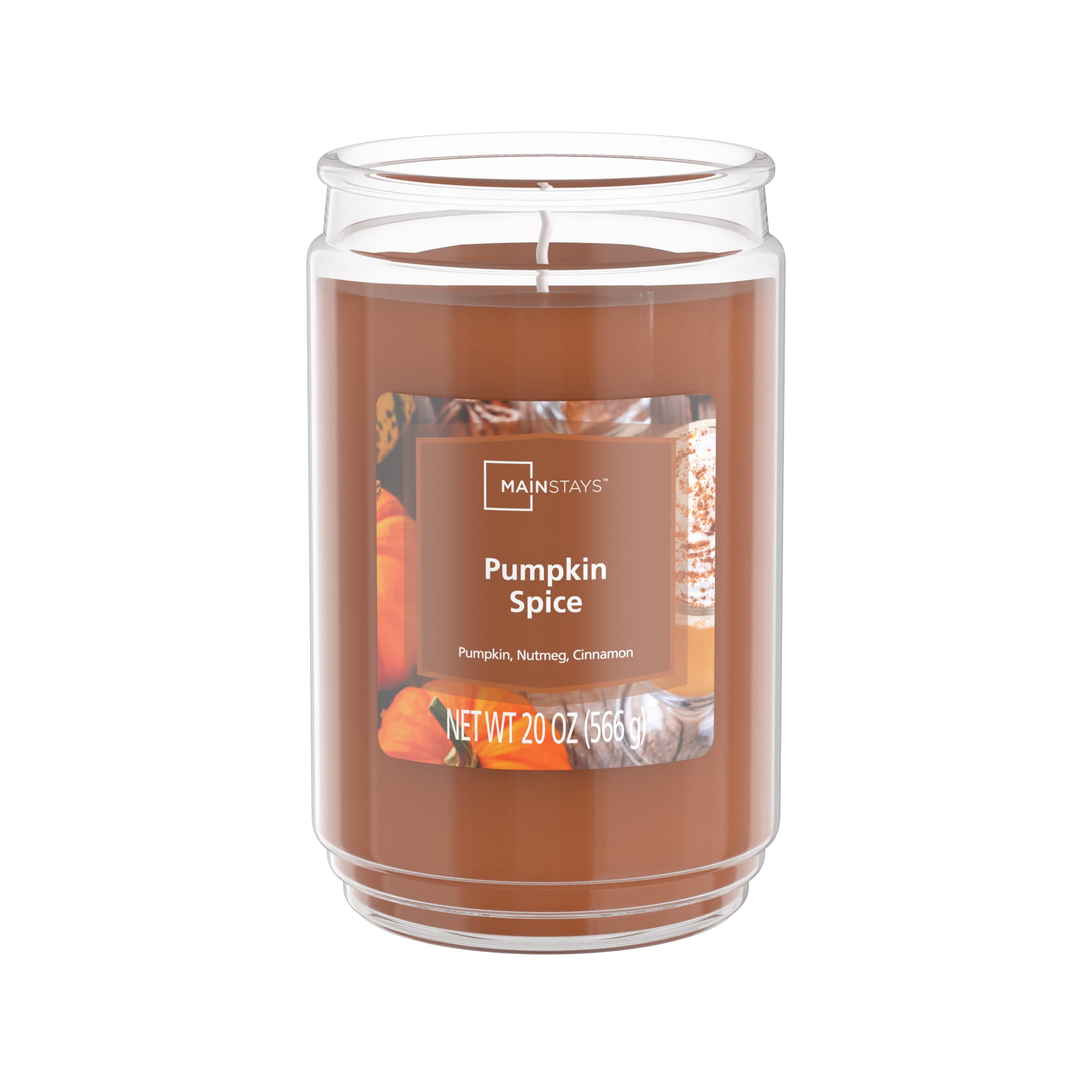 Mainstays Pumpkin Spice Single-Wick Glass Jar Candle, 20 oz