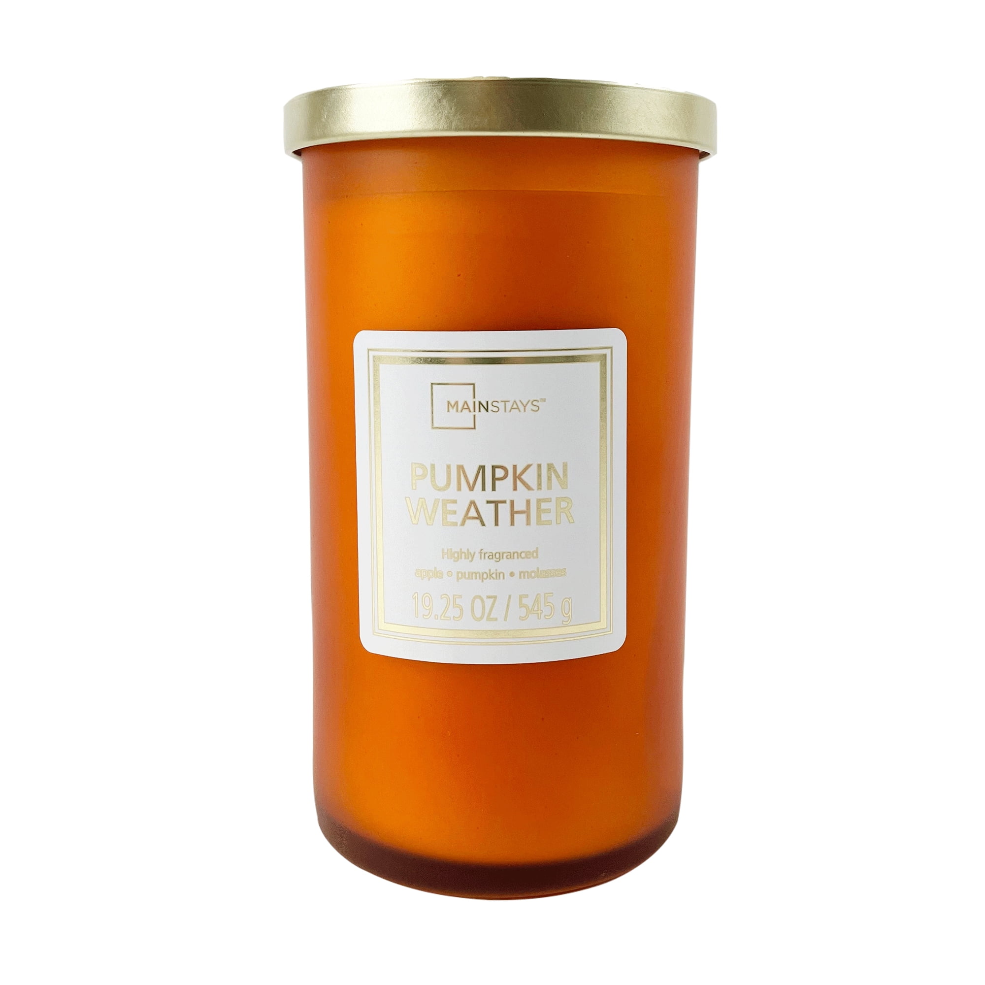 Mainstays Pumpkin Weather Scented Single-Wick Frosted Jar Candle, 19.25 oz