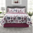 thumbnail image 1 of Mainstays Purple Floral 6 Piece Bed in a Bag Comforter Set With Sheets, Twin, 1 of 5