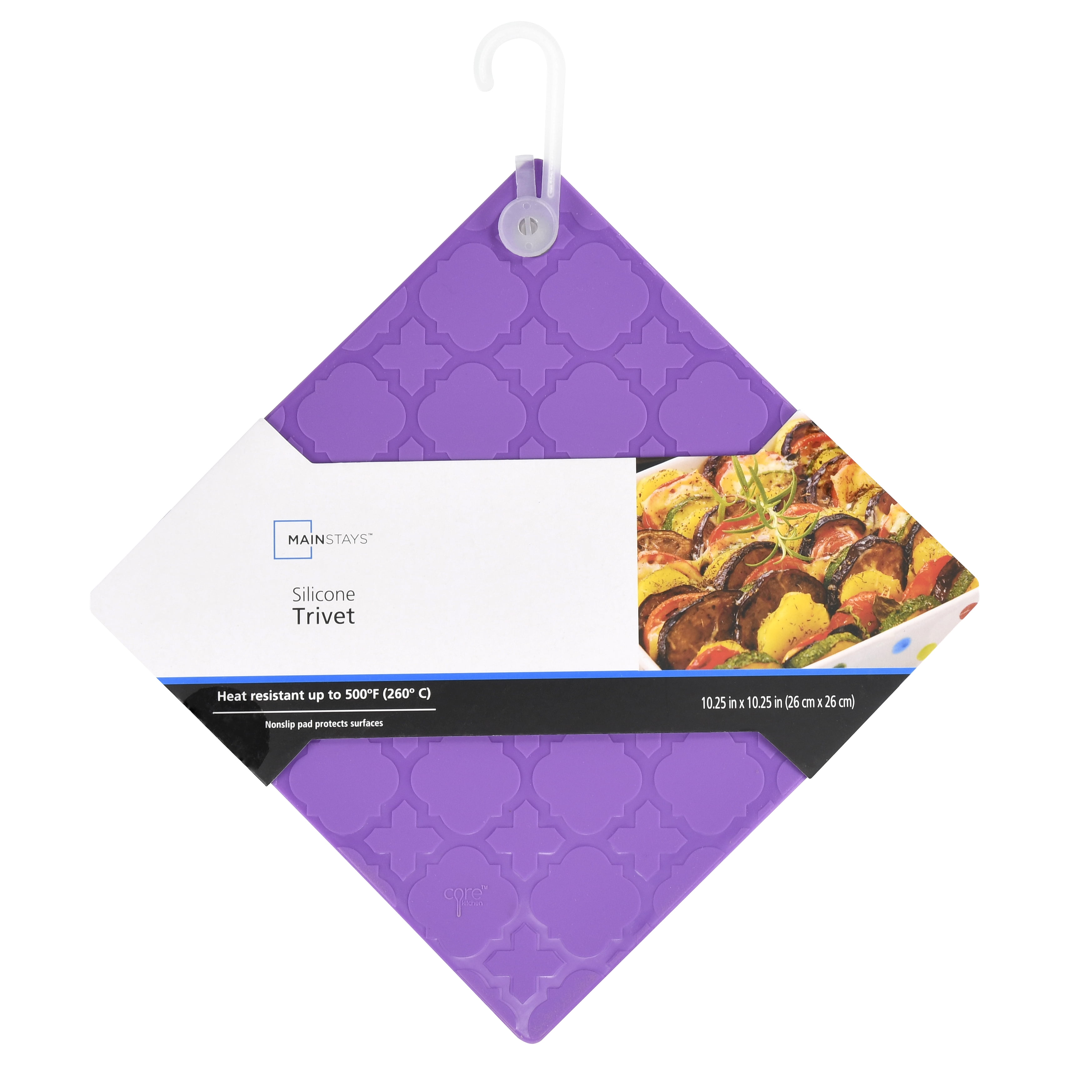 MIU France Round Silicone Trivet - Purple Heat Resistant Pot Holder