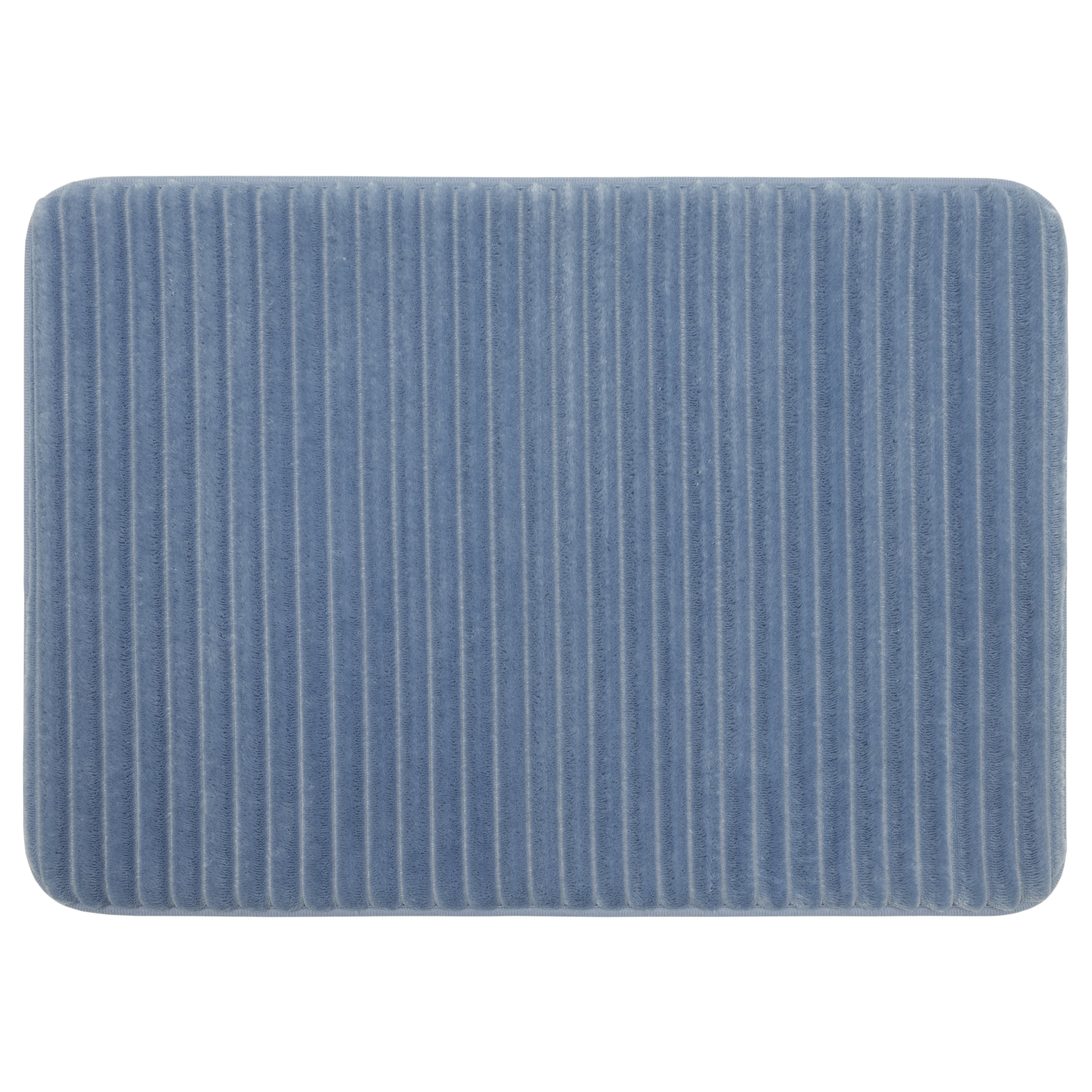 Mainstays Quick Dry Memory Foam Bath Rug, Blue Linen, 17" x 24