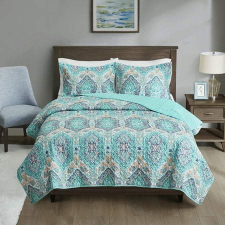 Mainstays Quilt Set, King, Multicolor, 3 Piece Set, Quilt and Shams