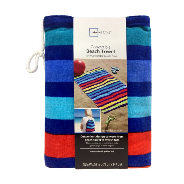 Mainstays Rainbow Stripe Backpack Beach Towel