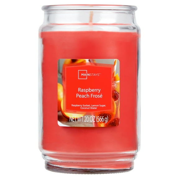 Mainstays Raspberry Peach Frosé Scented Single Wick Candle, 20 oz.