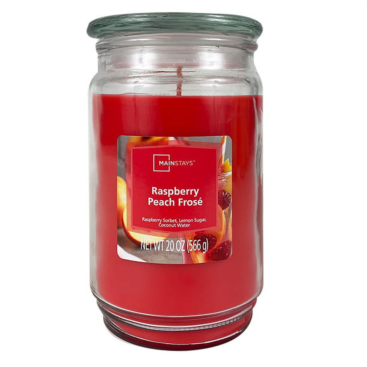 Mainstays Raspberry Peach Frosé Scented SingleWick Large Glass Jar