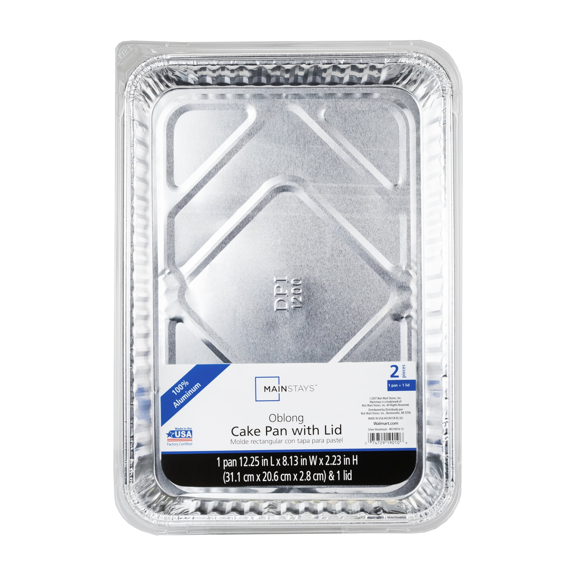 Mainstays Ready Mix 12" x 8" Disposable Aluminum Cake Pan with Lid