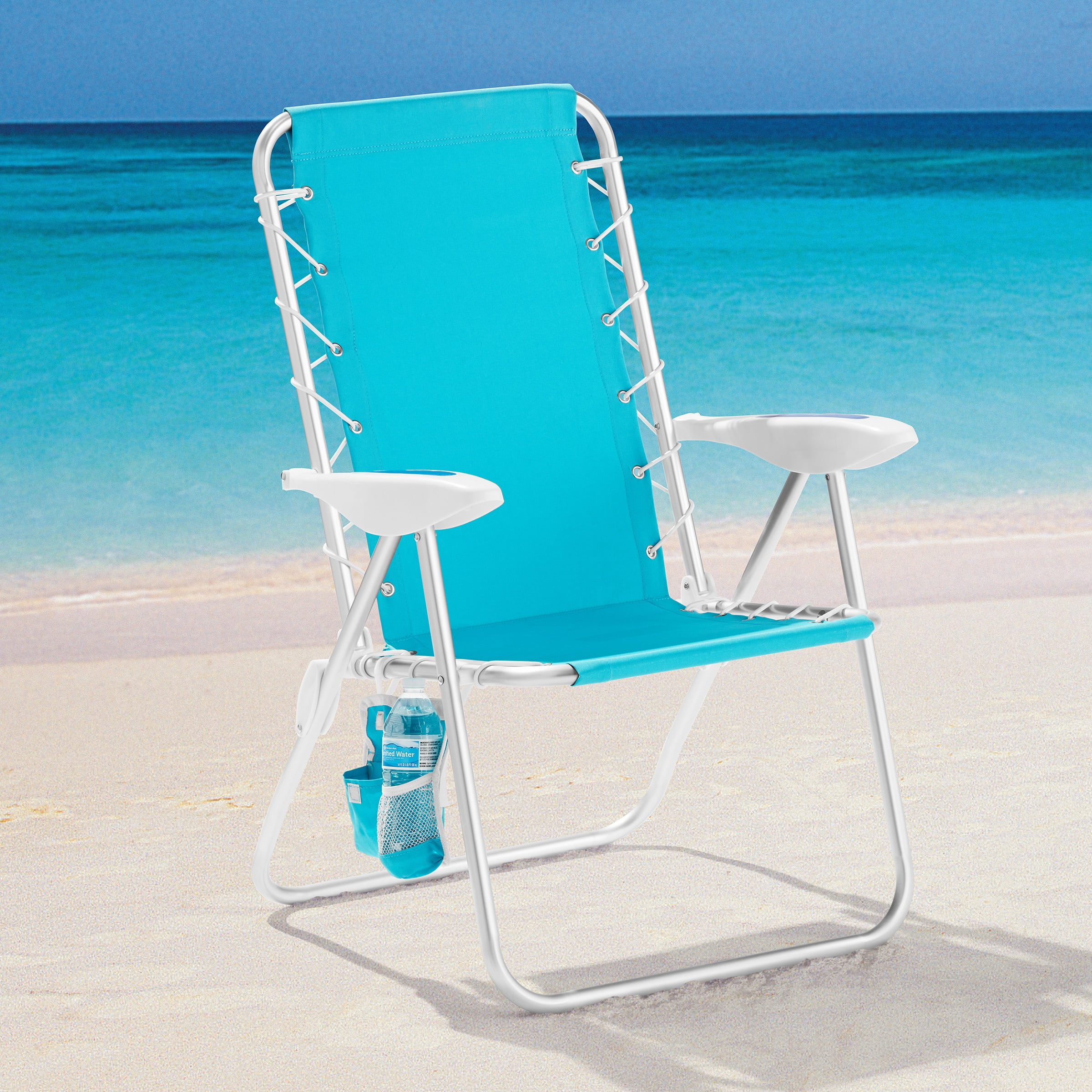 Mainstays Reclining Bungee Beach Chair, Teal