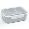thumbnail image 1 of Mainstays Rectangle Gray BPA Free Food Storage Container with Airtight Seal, 2 Compartment, 1 of 5