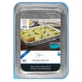 Mainstays Rectangular Aluminum Foil Cake Pans with Blue Lids, 2 Count
