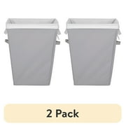 (2 pack) Mainstays Rectangular Polyester Laundry Hamper with Removable Liner for All Age Group, Gray