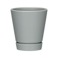 thumbnail interactive-video image 1 of Mainstays Recycled Resin Planter Attached Saucer, Gray, 4in x 4in x 4.5in, 1 of 8