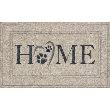 Mainstays Recycled Rubber Sisal Soho Paw Entryway Doormat, 18" x 30"