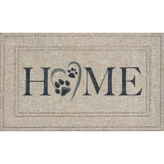 Mainstays Recycled Rubber Sisal Soho Paw Entryway Doormat, 18" x 30"