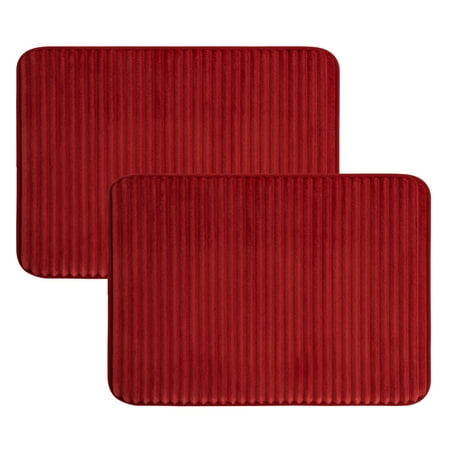 Mainstays Red 2-Piece Performance Foam 20"x 32" Bath Rug Set