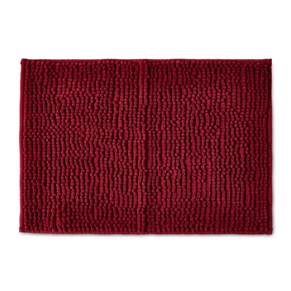 Mainstays Red Chenille Noodle Bath Rug, 17" x 24"