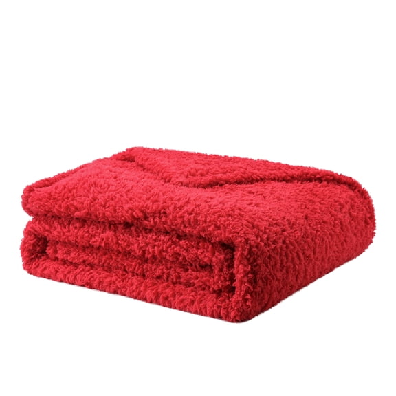 Mainstays Red Solid Print 100% Polyester Bed Blanket, Full/Queen, Machine Washable