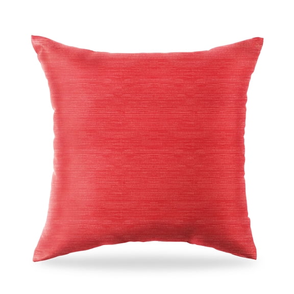 Mainstays 16 in x 16 in Red Solid Texture Outdoor Pillow, Red