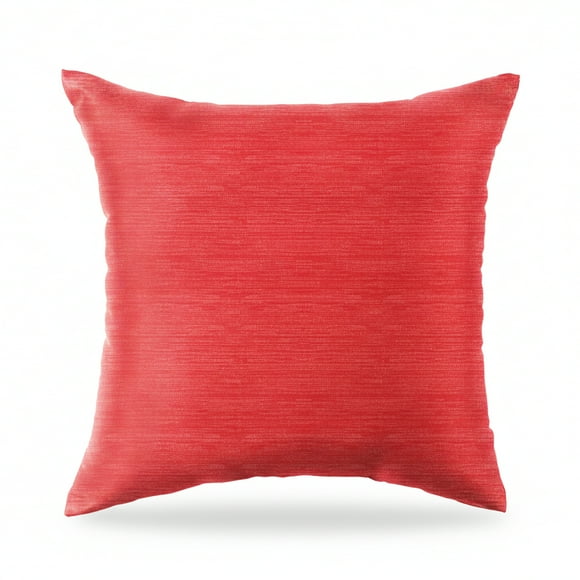 Mainstays 16 in x 16 in Red Solid Texture Outdoor Pillow, Red